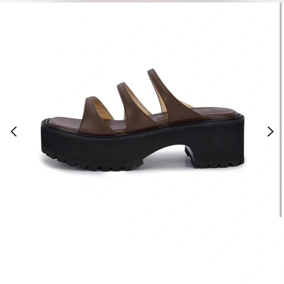 Marge Sherwood Brown Platform Sandals 36 - Picture 3 of 9